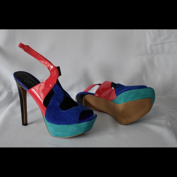 Jessica Simpson  multi-color high heels - Picture 5 of 5